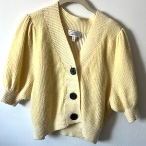 & Other Stories Butter Yellow Cardigan Puff Sleeves